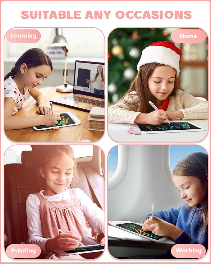 bravokids 10inch LCD Writing Tablet for Kids, Colorful Toddlers Toys Drawing Board, Educational GirlsToys, Unicorn Doodle Board Toys for 2 3 4 5 6 7 8 Year Old, Boys Birthday Christmas Gifts