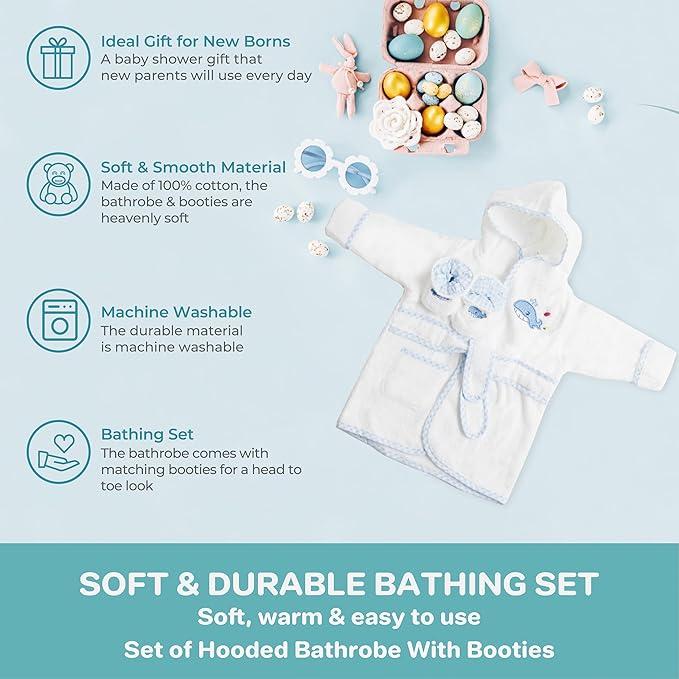 Spasilk baby-boys Bathrobe With Booties