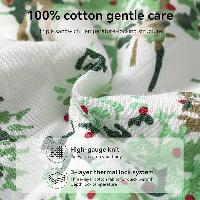 Baby Sleep Sack 0-6 Months 1.5 Tog Baby Wearable Blanket 100% Cotton Fabric Warm Sleeping sack with 2-Way Zipper Quilted for Infant Newborn Tog Green Pine