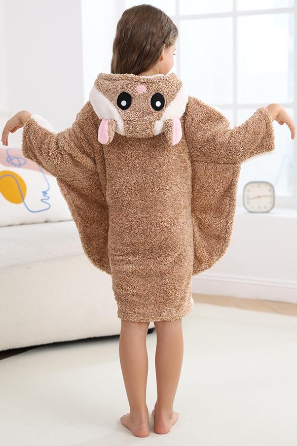 DELEY Girl's Robe Baby Boys Hoodie Robes Toddler Bathrobes for Kids Pajamas Sleepwear
