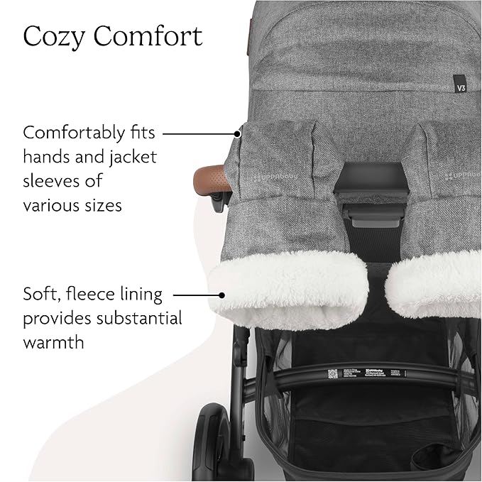UPPAbaby CozyHandmuff - Easily Attaches to Stroller Handlebars - Ultra-Plush, Weather-Proof Hand Protection - Declan (Oat Mélange)