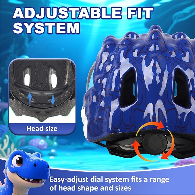 Toddler Kids Bike Helmet,3D Dinosaur Helmets for Boys Girls Infant/Baby to Children 1/2/3/4/5/6/7/8 Years Old Lightweight Adjustable Multi-Sports Bicycle Scooter Skateboard Skating Cycling