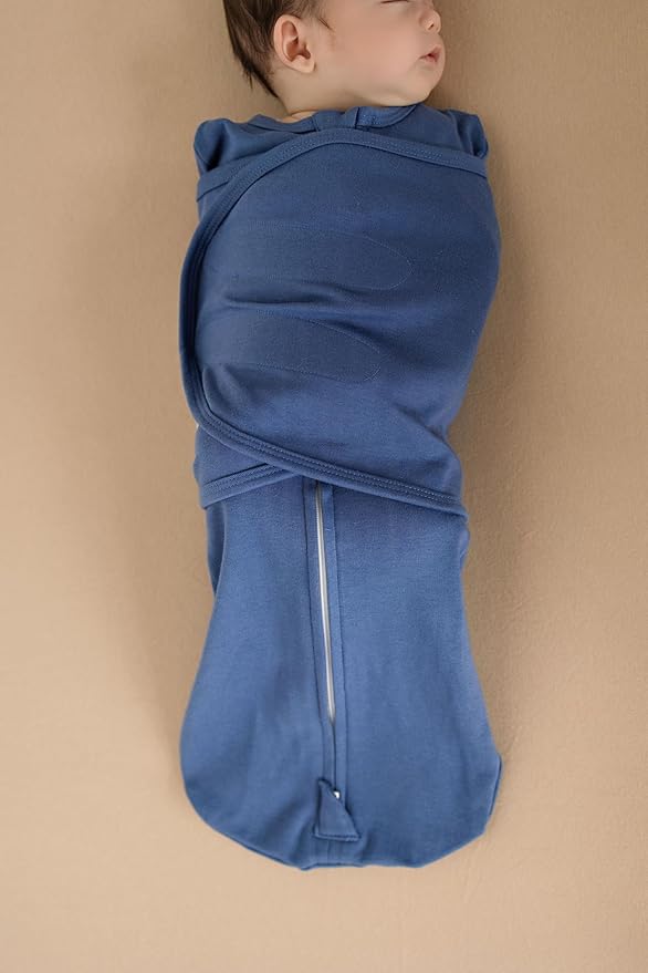 LullaBaby "Double Dream Swaddle: Exclusive Dual Wing Design, Pediatrician-Endorsed, Ultra-Soft Cotton, 2-4 Months, 12-20 lbs - Coastal Breeze