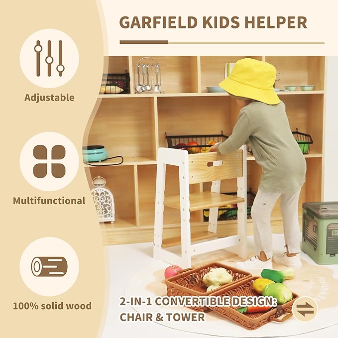 Damoch Family® 2-in-1 Premium Toddler Weaning Chair & Step Stool - Kids Portable Stool for Bathroom Training and Kitchen Learning | Reach/CPSC/CPC Certified | Multi-Functional Kids Furniture (18mo+)