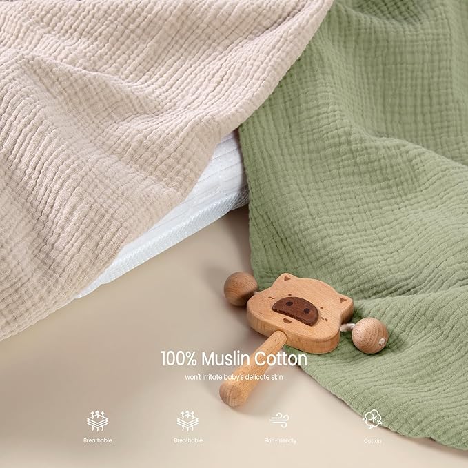 lulumoon Baby Bassinet Sheets Muslin: Cotton Bedside Bassinet Sheets Floral for Girls - Fitted for Bedside Sleeper Mattress