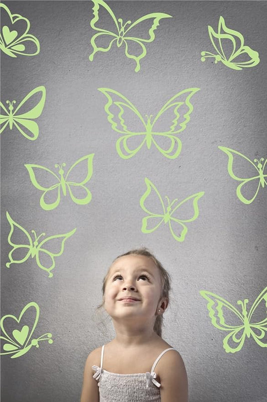 The Decal Guru Butterfly Wall Art Vinyl Stickers DIY Nursery or Girls Room Decor Peel and Stick Butterflies Decals (Key Lime Pie, 55x58 inches)