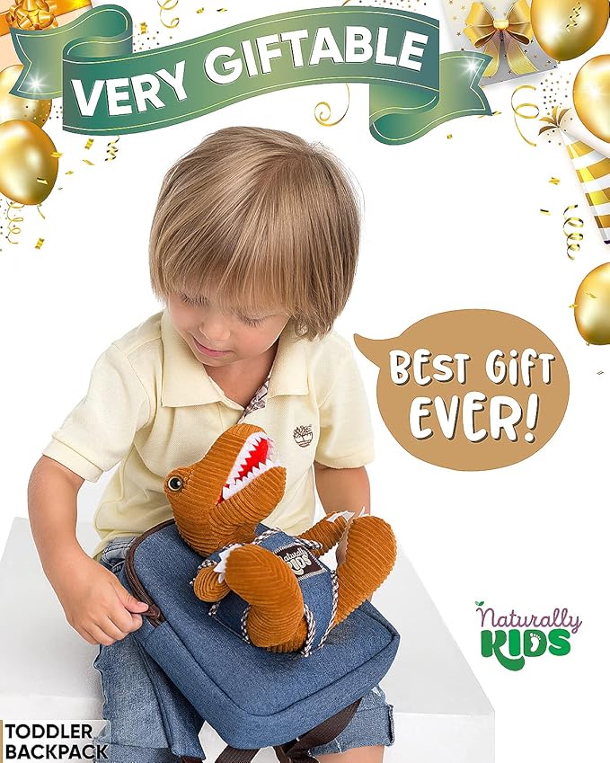 Mini Backpack for Kids w Dinosaur Toy, Mini Backpack for Toddler Boys, Gift for 2 3 4 5 Year Old Girl Boy