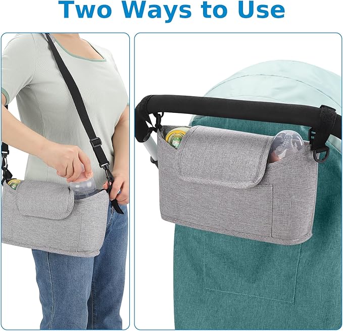 Accmor Universal Stroller Organizer, Stroller Bag Caddy Organizer, Stroller Organizer Accessories for Uppababy, Baby Jogger, Nuna, Doona, Britax Strollers