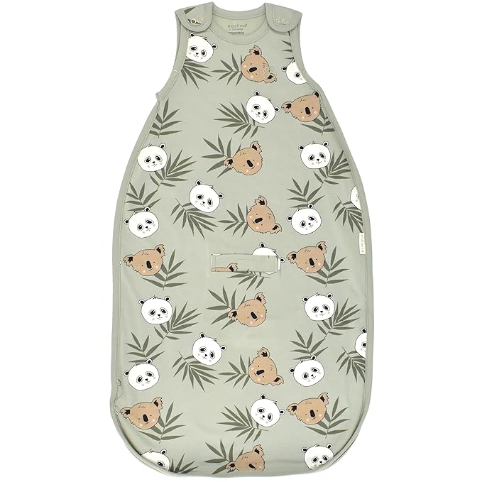 Ecolino Organic Cotton Baby Sleep Sack - 2-Way Zipper Baby Wearable Blanket - Infant to Toddler Sleeping Bag Sack - 2 Months - 2 Years - Safari