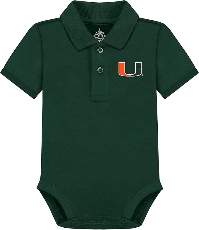 Creative Knitwear College Baby Polo Bodysuit Solid - Team Logo, Multiple Colors, for Boys & Girls (0-12 Months)