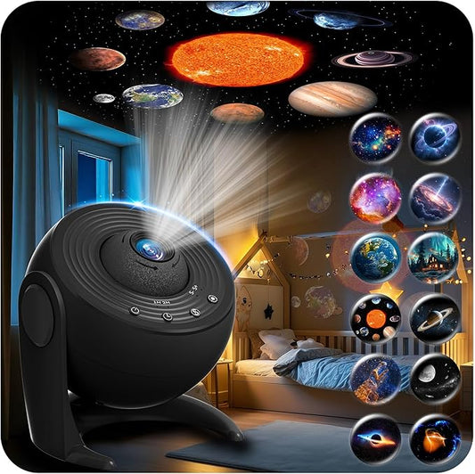 FlyLily Galaxy Projector for Bedroom, 13 in 1 Planetarium Star Projector with Solar System & Constellation, 360° Rotating Galaxy Light, Space Night Light for Kids Adults Gifts