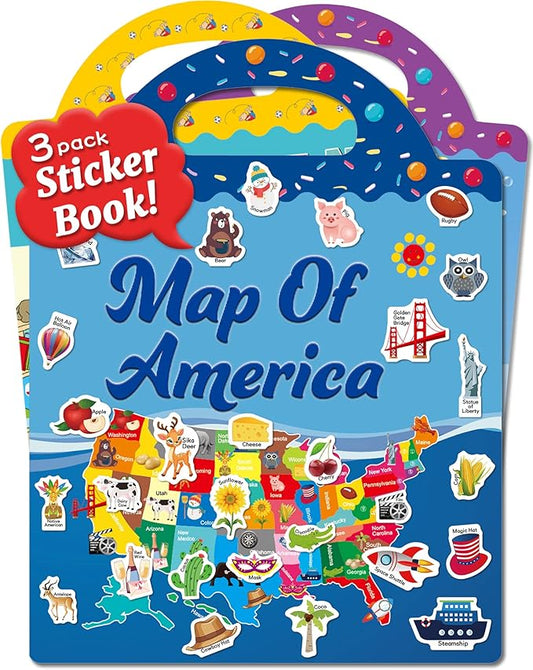 Benresive Reusable Sticker Books for Kids 2-4, Sticker Books for Toddlers 1-3 2-4, Toddler Travel Toys Activities Crafts Gifts