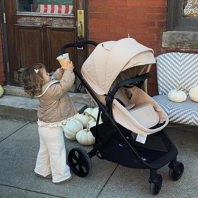 Mompush Wiz Pro 4-in-1 Baby Stroller with Newborn Mode, Full-Size All-Terrain Premium Stroller from Newborn to Toddler, Snack Tray Included for Easy Feeding & Outing, Lay-Flat in Seconds