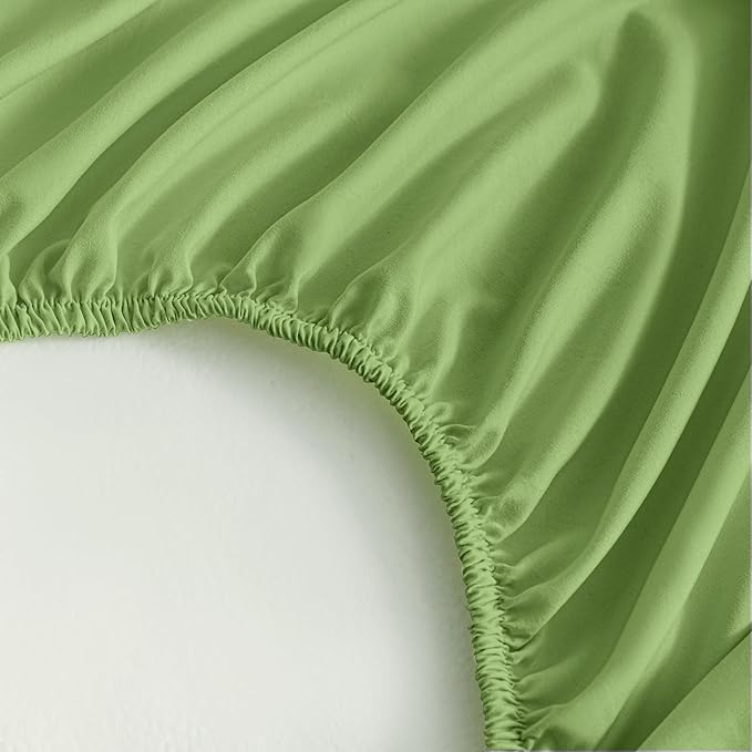 FLXXIE 2 Pack Microfiber Fitted Crib Sheets, Super Soft and Cozy Toddler Fitted Sheets for Standard Crib and Toddler Mattresses, 28x52, Sage Green