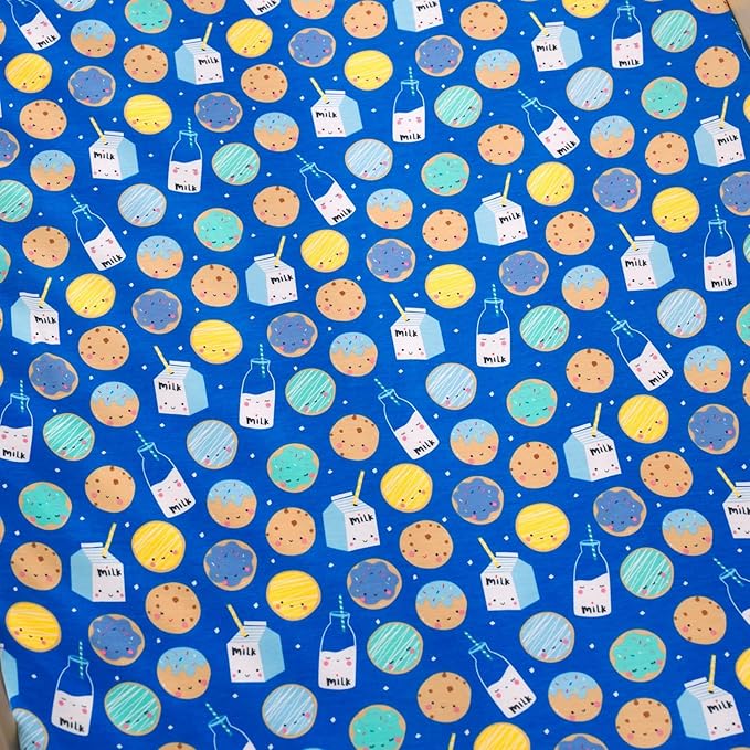Little Sleepies Baby Crib Sheets, Buttery Soft Viscose from Bamboo Crib Sheets for Boys & Girls, Toddler Bed Sheet, Standard Crib Mattress Sheet, Super Stretchy & Elasticized (Blue Cookies & Milk)