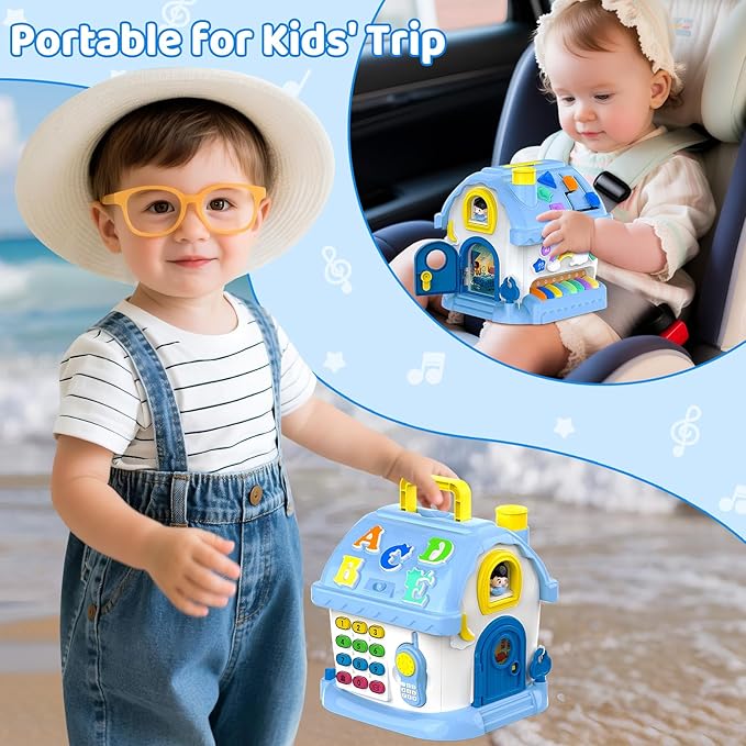 Montessori Toys for 1 Year Old Boy Gifts, 12-in-1 Musical House Educational Baby Toddler Toy Age 1-2, First Birthday for Boy Girl 6-12 12-18 6-24 Months