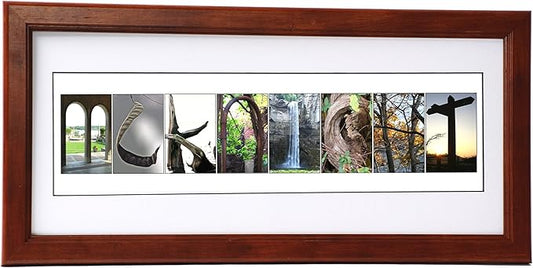 Creative Letter Art Personalized 12 by 26 inch Framed Sign in Nature Themed Alphabet Photograph Letters for Personalized Wedding Gift, Graduation, Anniversary, Childrens Name or any Occasion