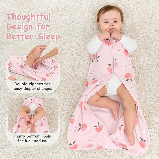 Looxii Baby Sleep Sack 0.5 TOG, 100% Cotton 3 Pack Wearable Blanket Baby Sleep Bag for Newborn Infant, 2-Way Zipper Lightweight Toddler Sleeping Sack 12-18 Months