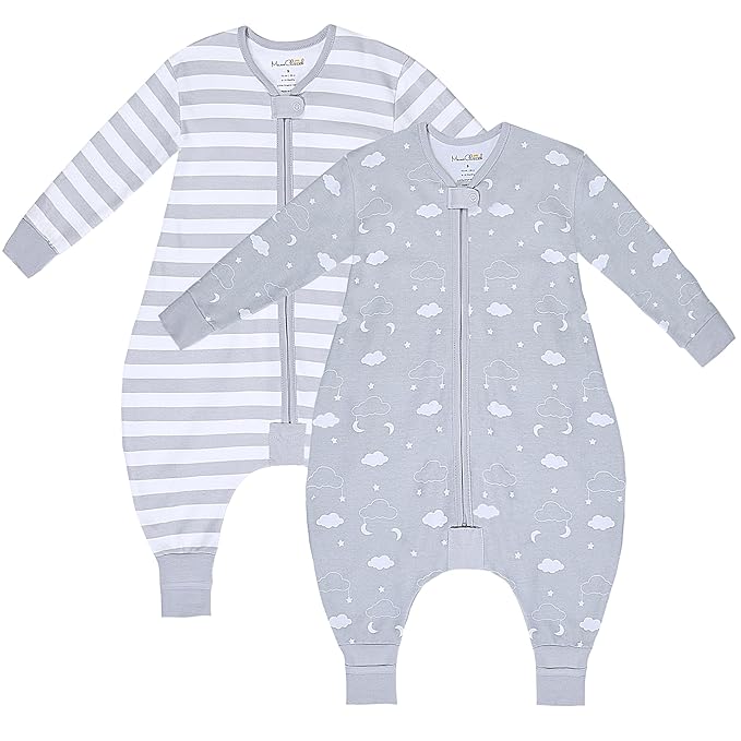 Mama Cheetah Toddler Sleep Sack with Feet, Long Sleeve 0.5 TOG Organic Cotton Baby Sleeping Bag with Legs, Wearable Blanket for Walkers w/ 2-Way Zipper, Toddler Blanket for Girls & Boys 3-4T