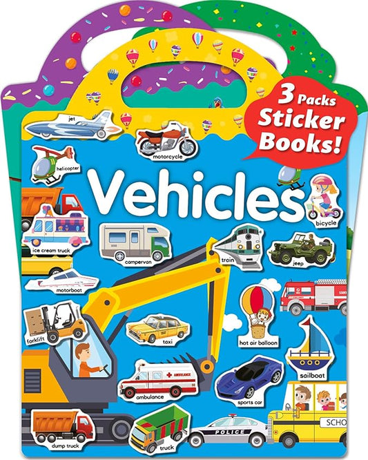 Walenced Reusable Sticker Book for Toddlers, Stickers for Kids, Toddler Sticker Book, Toddler Craft Activities, Toddler Travel Toys Ages 3 and Up Boy Girl Birthday Gifts