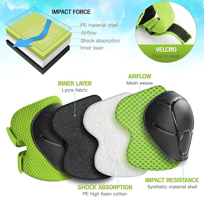 Kids Protective Gear Set Knee Pads for Kids 3-14 Years Toddler Knee and Elbow Pads with Wrist Guards 3 in 1 for Skating Cycling Bike Rollerblading Scooter