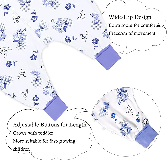 Toddler Sleep Sacks Sleep Sack 9-24 Months with legs Cozy comfy Baby Warable Blanket with 2-Way Zipper (9M-2T)
