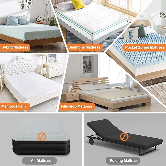 Deep Pocket Twin Mattress Protector 39"x75", Waterproof Soft and Noiseless Terry Cloth Zippered Mattress Pad Covers for 13/14/15 inch Depth