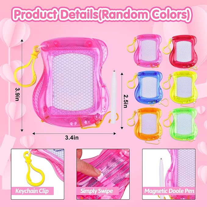 16PCS Mini Magnetic Drawing Board Valentine Party Favors Bulk for Kids 4-8 8-12 Goodie Treat Bag Stuffers Classroom Treasure Chest Carnival Prizes Box Toys Pinata Filler Birthday Return Gifts