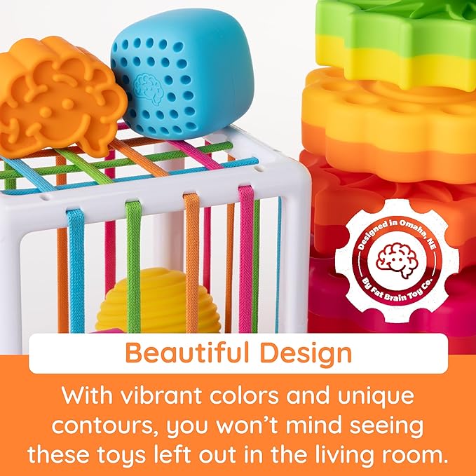 Sensory Stack & Sort Set SpinAgain & InnyBin Bundle, Baby and Toddler Toys