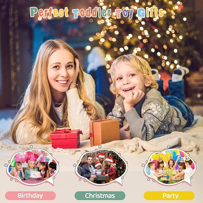 Musical Instruments-Toddler Musical Toys Wooden Montessori Musical Instruments for 1-3 Year Olds | Xylophone & Tambourine Percussion Set with Storage Bag for Kids Preschool Educational 3+