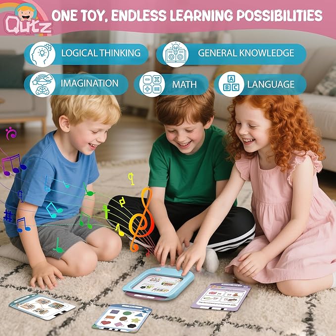 QuTZ Talking Flash Cards, Phonics Flash Cards, Learn to Read with 166 Pages, 29+ Themes, 800+ Words & Fun Facts, 700+ Interactive Games, Toddler Learning Toys for 2-6 Year Old