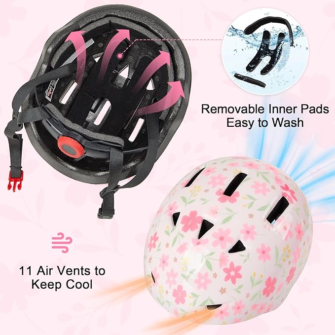 Toddler Helmet, Baby Infant Bike Helmet with Toddler Knee Pads and Elbow Pads Set for Kids 1-3 Years, Adjustable Baby Bike Helmets for Scooter Bicycle
