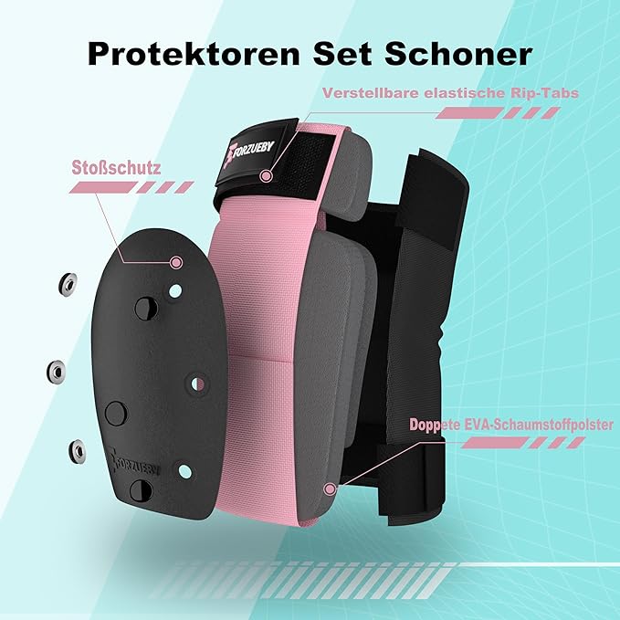 Adult/Kids Knee Pads Elbow Pads Wrist Guards 6 in 1 Protective Gear Set for Inline Roller Skating Skateboarding Scooter BMX etc.