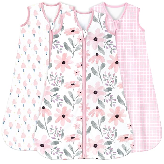 Yoofoss Baby Sleep Sack 18-24 Months 0.5 Tog Wearable Blanket for Baby, 3 Pack 100% Organic Cotton Infant Toddler Sleeping Sack 2-Way Zipper Lightweight Sleep Sack
