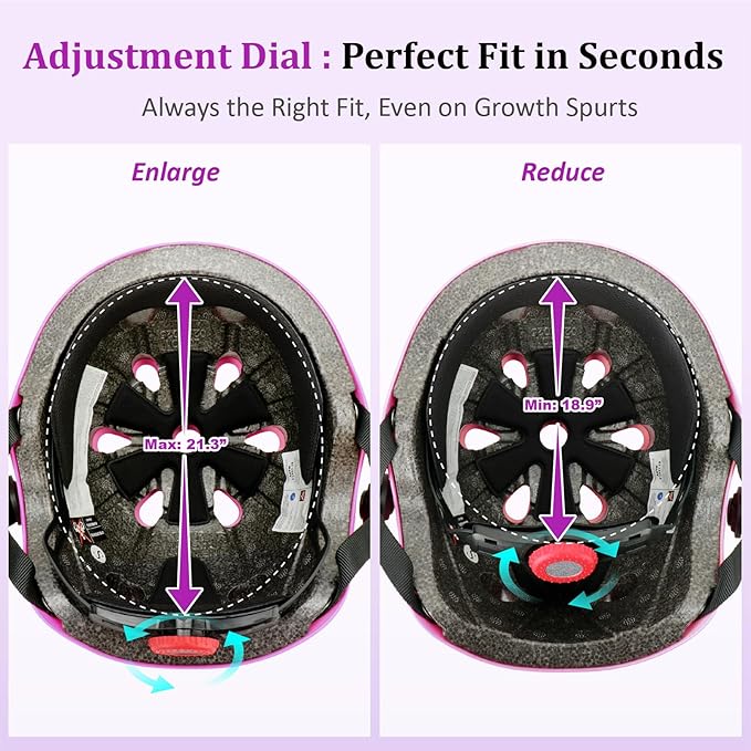 KAMUGO Kids Adjustable Helmet, Suitable for Toddler Kids Ages 2-14 Boys Girls, Multi-Sport Safety Cycling Skating Scooter Helmet