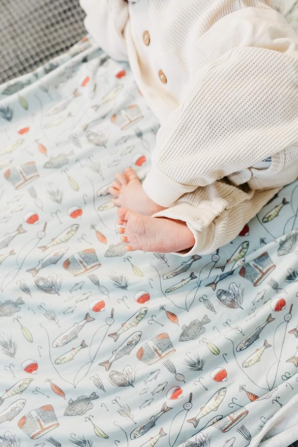 Copper Pearl Large Premium Knit Baby Swaddle Receiving Blanket Trout