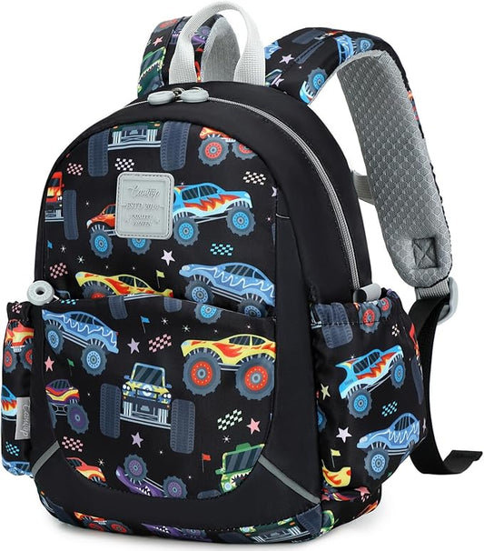 CAMTOP Toddler Backpack for Boys Girls 2-4, Kids Backpacks for Kindergarten Preschool, 12" H Small Bookbag for Daycare Travel (Black, 12''- Not fit A4 folder)