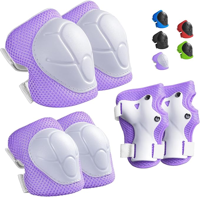 Kids Protective Gear Set Knee Pads for Kids 3-14 Years Toddler Knee and Elbow Pads with Wrist Guards 3 in 1 for Skating Cycling Bike Rollerblading Scooter