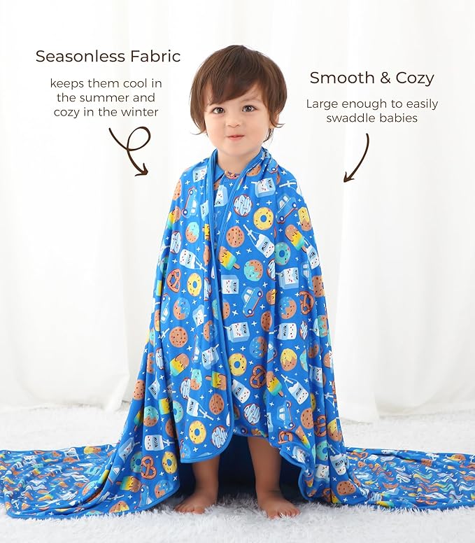 Premium Baby Blankets, Soft Viscose from Bamboo Blanket for Boys and Girls, Nursery Crib Bedding Quilt for Newborn and Toddler, Cooling for Hot Sleepers, 50'' x 50'' Cookies