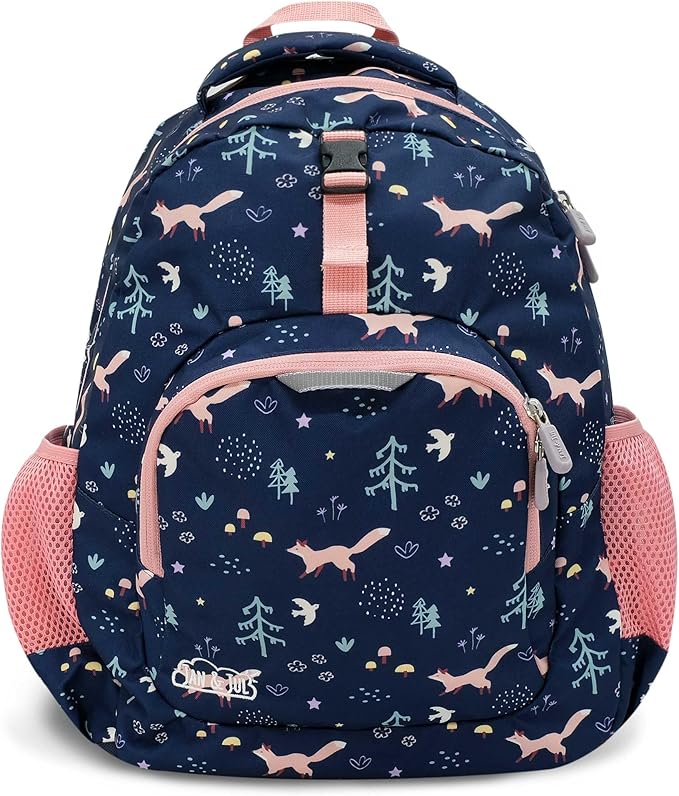 JAN & JUL Girls' Water Resistant Backpack for School, Lightweight Schoolbag for Kids (Navy Forest, One Size)