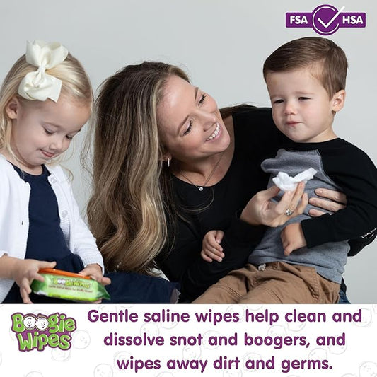 Boogie Wipes Gentle Wet Wipes for Baby and Kids, Face, Hand, Body & Nose, Made with Vitamin E, Aloe, Chamomile and Natural Saline, Fresh Scent, 90 Count