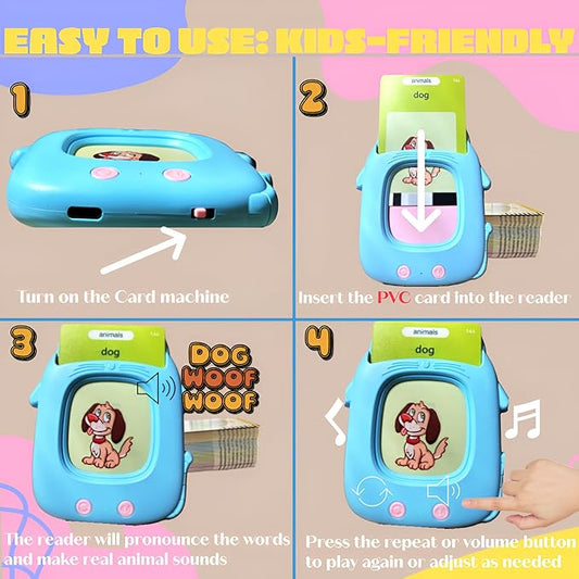 Durable Talking Flash Cards for Toddlers 1-3, Pocket Speech with 274 undestructible FlashCards & a Carrying Ring, Montessori Toys for 1 Year Old, Education Toys for Boys & Girls, Gifts for Grandkids