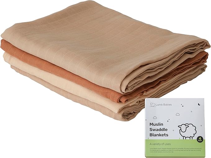 Muslin Baby Swaddle Blanket, Ultra-Soft Bamboo and Cotton Blend, Versatile Baby Muslin Swaddle Blanket for Nursing Cover, Stroller, Swaddling, and Tummy Time