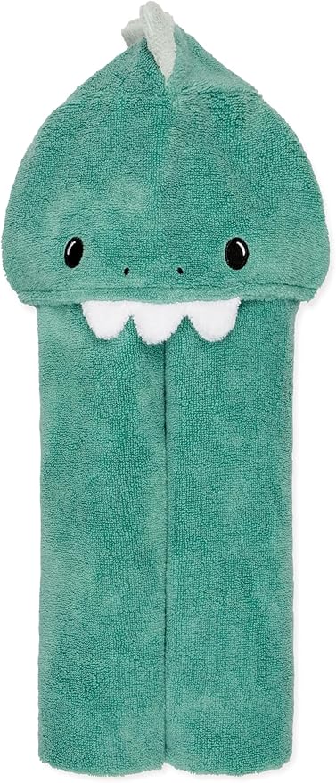 MORI Kids Dinosaur Hooded Bath Towel in Green - Unisex Bathing Cape - Suitable for 1-3 Years - 39.3 x 34.6”