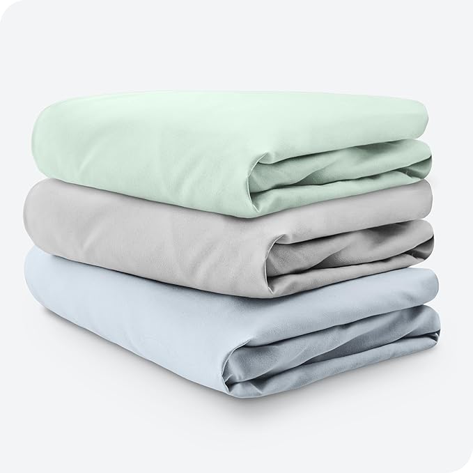 Bare Home 3-Pack Fitted Crib Sheet - Premium 1800 Ultra-Soft Microfiber - Breathable - Baby Sheet - for Boys & Girls - Fits Standard Crib and Toddler Mattresses (Sky Blue/Spring Mint/Cloud Grey)