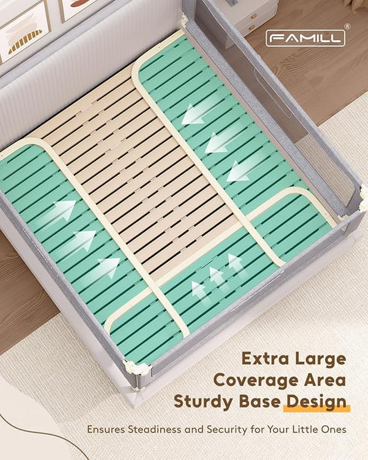 FAMILL Bed Rail for Toddlers, Foldable Toddler Bed Rails Suitable for Queen/King/Full/Twin Size, Grey, 70.8", 1 Side