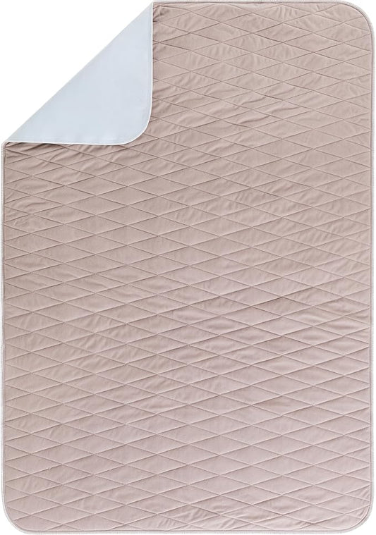 Careland Washable Underpads, 34" x 54" Heavy Absorbency Reusable Incontinence Pads for Adults, Elderly, and Pets - Waterproof Protective Pad for Bed, Couch, Sofa, Floor (Brown, 36 x 54 in)