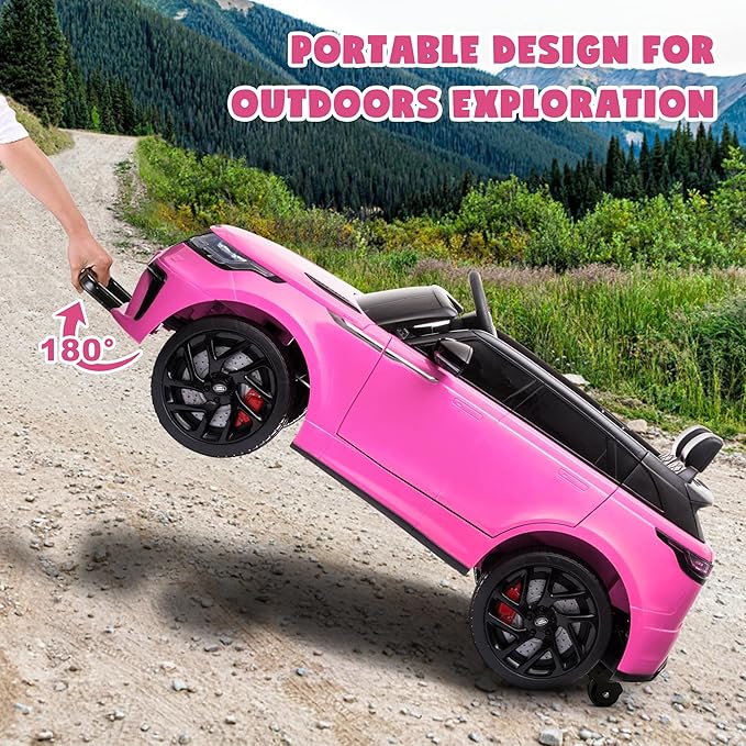 TOBBI Licensed Land Rover VELAR Ride On Toy Car for Toddler,12V 7AH Electric Car for Kids Ages 3-8 to Drive w/Remote Control/Music/Safety Belt,Double Doors