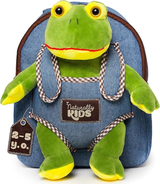 Frog Backpack, Frog Toys for Kids 3-5, Toddler Stuffed Animal Gifts for 2 3 4 5 Year Old Girl Boy