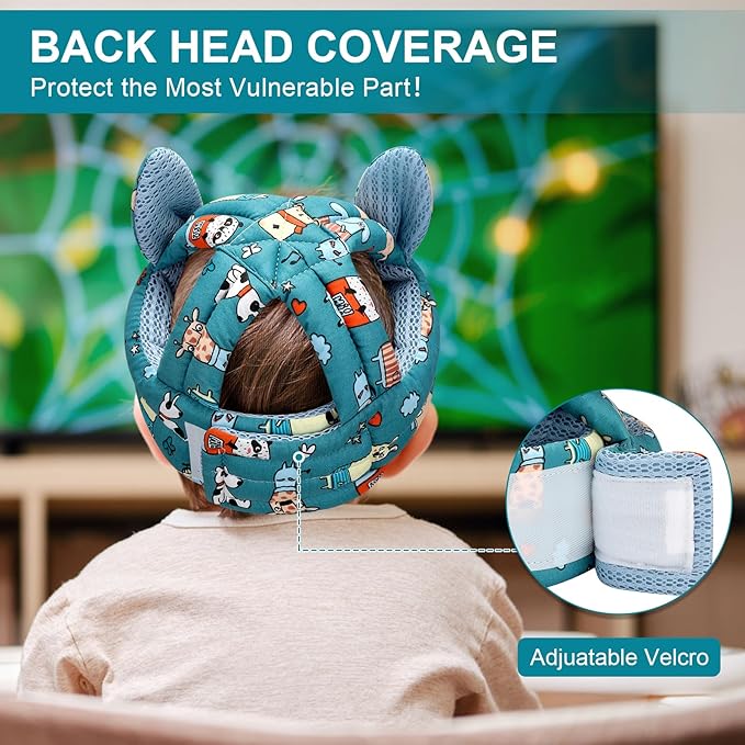 Accmor Baby Helmet Breathable Head Protector for Crawling Walking, Lightweight Infant Safety Head Guard Cap Cute Adjustable Toddler Protection Cap with Soft Cushion for 6-24 Months Boys Girls